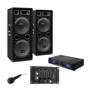 Electronic-Star SET PA DJ "DJ-27"- Amplificator Boxe PA 2000W USB SD MP3