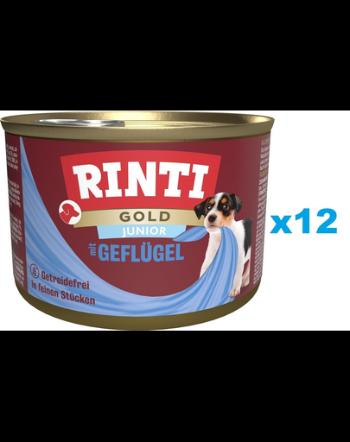 RINTI Gold Junior Poultry Mini pachet 12x185 g hrana catei, cu pasare