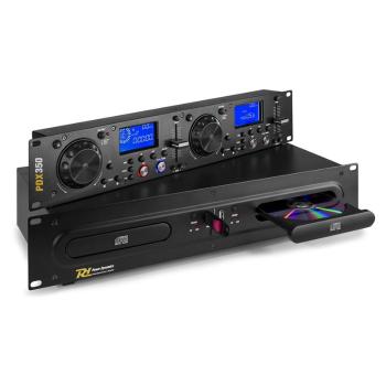 Power Dynamics PDX350, dual DJ-CD/USB-player-controlor, CD/USB/MP3, negru