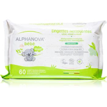 Alphanova Baby Bio servetele umede ultra-delicate fara parfum pentru nou-nascuti si copii 60 buc