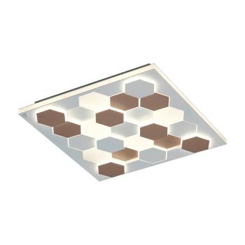 Plafonieră albă LED cu control vocal/cu control prin aplicații mobile cu abajur din metal 55x55 cm Cifavo – CINQUE