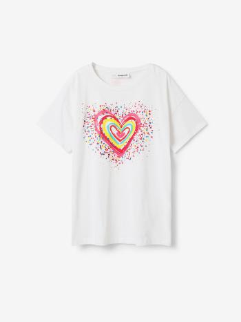 Desigual Heart Tricou pentru copii Alb