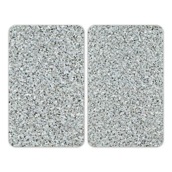 Set 2 protecții din sticlă pentru aragaz Wenko Granite, 52 x 30 cm