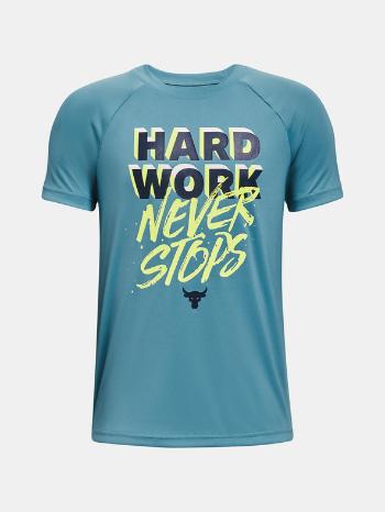 Under Armour UA Project Rock Tech HardWork SS Tricou pentru copii Albastru