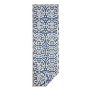 Covor adecvat pentru exterior NORTHRUGS Jardin, 80 x 350 cm, albastru-crem