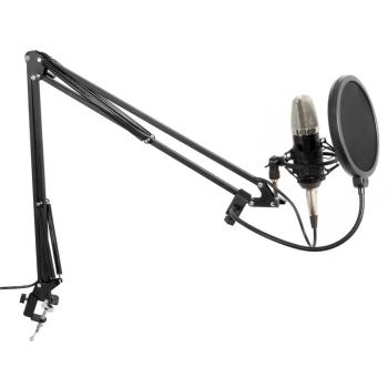 Vonyx Set de microfon diafragmă, inclusiv braț, păianjen, protecție la vânt, cablu