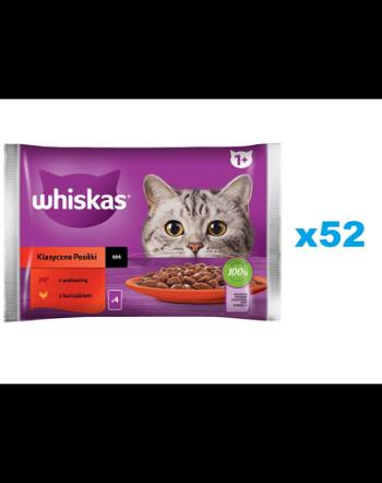 WHISKAS Adult plic cu vita si pui in sos 52x85g hrana umeda Classic Meals pentru pisici adulte