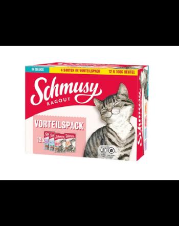 SCHMUSY RAGOUT Adult in Sauce Multibox 12x100g plic hrana in sos pentru pisici