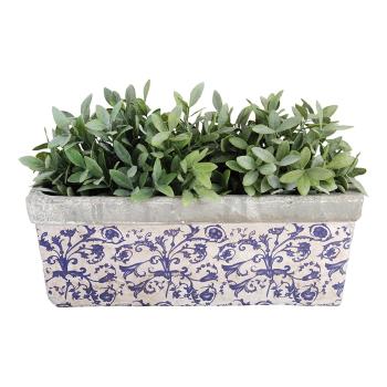 Jardinieră din ceramică Esschert Design, albastru - alb