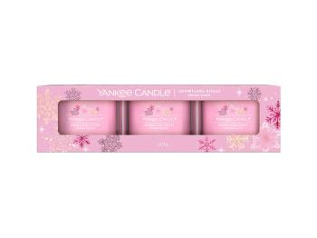 Yankee Candle Set de lumânări votive în sticlă Snowflake Kisses 3 x 37 g