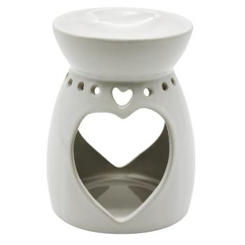 Aroma-lampă Home Elements Cuore, albă, în. 13 cm