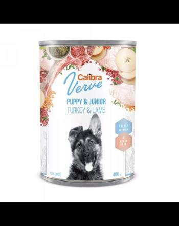 CALIBRA Dog Verve GF Puppy&amp;Junior Turkey&amp;Lamb 400 g curcan si miel pentru pui de caine si caini juniori