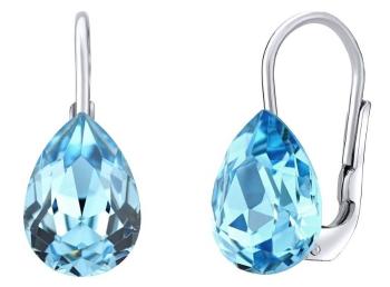 Silvego Cercei de argint cu cristale Swarovski® albastre Crystals SILVEGOVSW080E