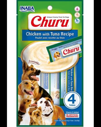 INABA Churu Chicken with tuna 4x14g recompense Churu caini, pui si ton