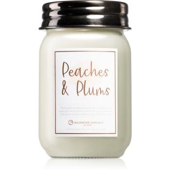 Milkhouse Candle Co. Farmhouse Peaches & Plums lumânare parfumată Mason Jar 369 g