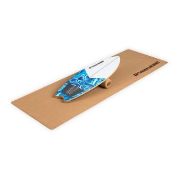 BoarderKING Indoorboard Wave, placă pentru echilibru, covor, cilindru, lemn / plută