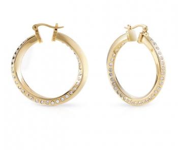 Guess Cercei cercuri placați cu aur Hoops Don`t Lie JUBE01486JWYG