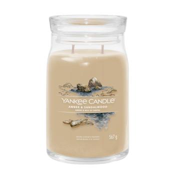 Yankee Candle Lumânare aromată Signature sticla mare Amber & Sandalwood 567 g