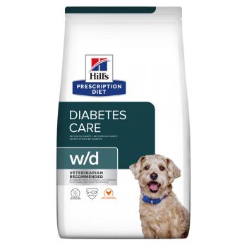 HILL'S Prescription Diet w/d Diabetes Care, Pui, dietă veterinară câini, hrană uscată, metabolism (obezitate si diabet), 1.5kg