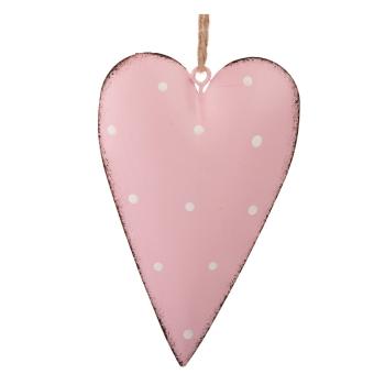 Set 3 decorațiuni metalice suspendate Dakls Dotty Heart, roz