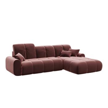 Canapea extensibilă cu șezlong pe partea dreaptă devichyTous, roz închis