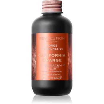 Revolution Haircare Tones For Brunettes balsam pentru tonifiere pentru nuante de par castaniu culoare California Orange 150 ml