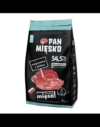 PAN MIĘSKO Hrana uscata pentru caini adulti de talie mare, cu mistret 9 kg