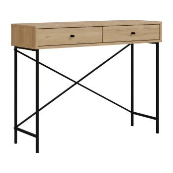 Masă consolă în culoare naturală cu blat cu aspect de lemn de stejar 35x110 cm Titan – Marckeric