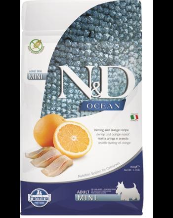 FARMINA N&amp;D Ocean Canine Herring &amp; Orange Adult Mini hrana caini adulti de rasa mica 800 g