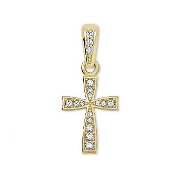 Brilio Pandantiv cruce delicat din aur galben 249 001 00570