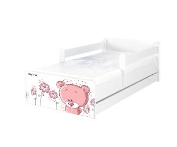 Pat copii MAX Pink Tedy Bear 160x80 cm - alb