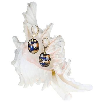 Lampglas Cercei uimitori EgyptianQueen din perle Lampglas cu aur de 24 de carate EP28