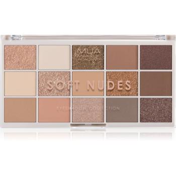 MUA Makeup Academy Professional 15 Shade Palette paletă cu farduri de ochi culoare Soft Nudes 12 g