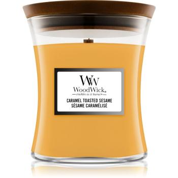 Woodwick Caramel Toasted Sesame lumânare parfumată  cu fitil din lemn 275 g