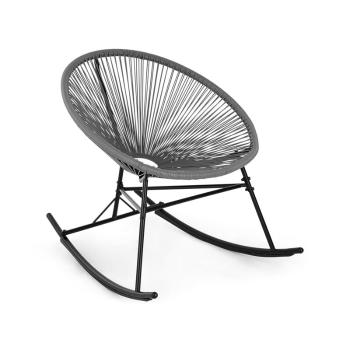 Blumfeldt Roqueta, scaun balansoar, design retro, 4mm panglică, gri