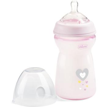 Chicco Natural Feeling Girl biberon pentru sugari 6m+ 330 ml