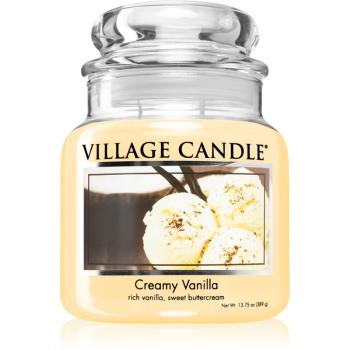 Village Candle Creamy Vanilla lumânare parfumată  (Glass Lid) 389 g