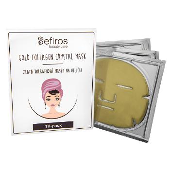 Sefiros Mască pentru față cu colagen și aur (Gold Collagen Crystal Mask) 3 bucăți
