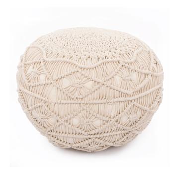 Puf Tiseco Home Studio Macramé, înălțime 35 cm, bej