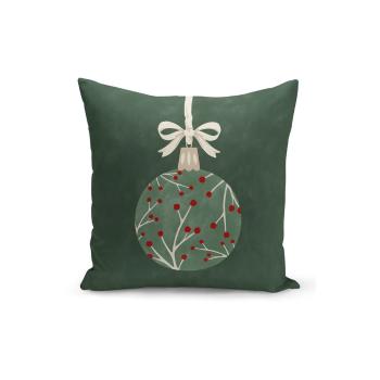 Față de pernă decorativă cu model de Crăciun Kate Louise Christmas Noel, 43 x 43 cm, verde