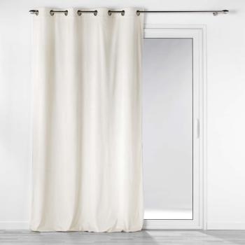 Draperie crem din catifea reiată 140x260 cm Casual – douceur d'intérieur