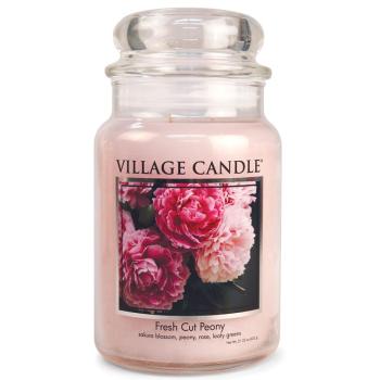 Village Candle Lumânare parfumată în sticlă Bujori proaspăt tăiați (Fresh Cut Peony) 602 g