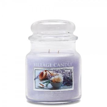 Village Candle Lumânare parfumată în sticlă Lavandă & Vanilie (Lavender Vanilla) 396 g