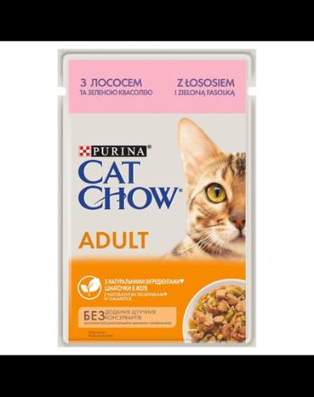 PURINA CAT CHOW Adult Hrana umeda pentru pisci adulte, cu somon si mazare in aspic 26 x 85 g