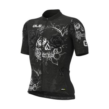 
                 ALÉ Tricou de ciclism cu mânecă scurtă - SKULL - alb/negru  
            