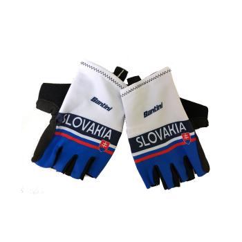 Santini TEAM SLOVAKIA 2017 mănuși - white/blue/black 