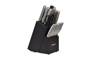 Set de cuțite cu suport Alpina - negru - Mărimea 15 buc.