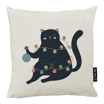 Față de pernă 45x45 cm  cu model de Crăciun Festive Cat – Butter Kings