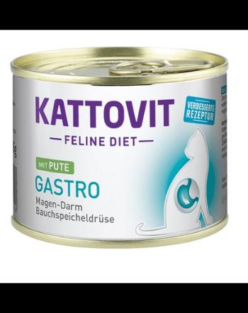 KATTOVIT Feline Diet Gastro Turkey pisici cu afectiuni digestive 185 g hrana umeda, curcan