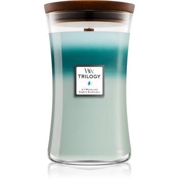 Woodwick Icy Woodland lumânare parfumată cu fitil din lemn 609,5 g